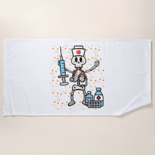 Halloween Orthopädie Krankenschwester Skeleton Scr Strandtuch