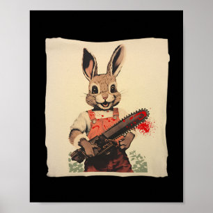 Halloween Osterhase Niedlicher und spöttischer Hor Poster