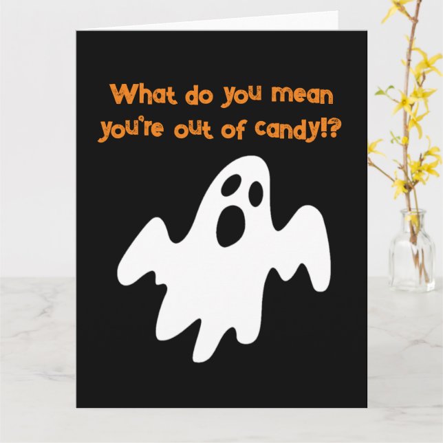 Halloween Out of Candy Funny Ghost Karte (Gelbe Blume)