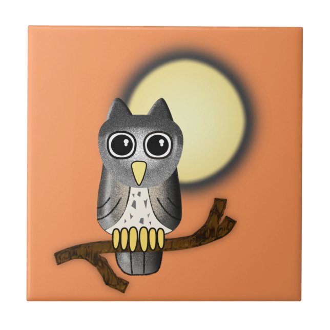 Halloween Owl Fliese (Vorderseite)