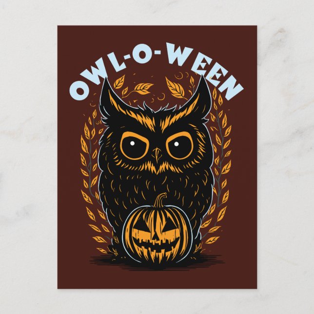Halloween Owl Postkarte (Vorderseite)