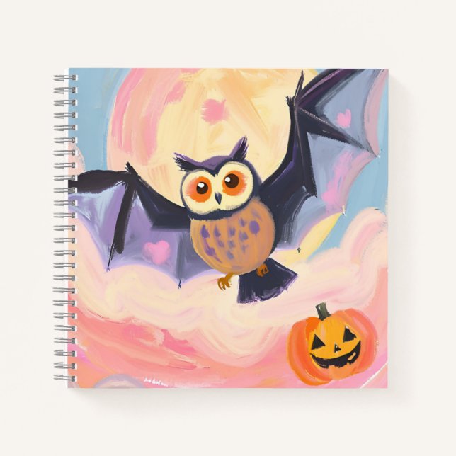 Halloween Owl & Pumpkin Notebook - Niedlich und un Notizbuch (Vorderseite)
