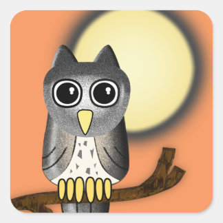 Halloween Owl Quadratischer Aufkleber