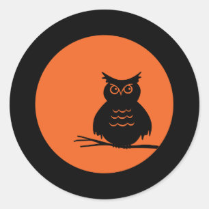 Halloween Owl Runder Aufkleber