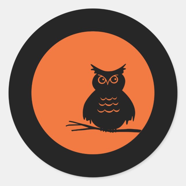 Halloween Owl Runder Aufkleber (Vorderseite)