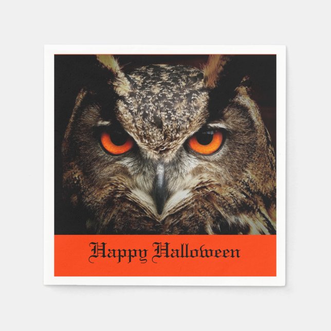 Halloween Owl Serviette (Vorderseite)