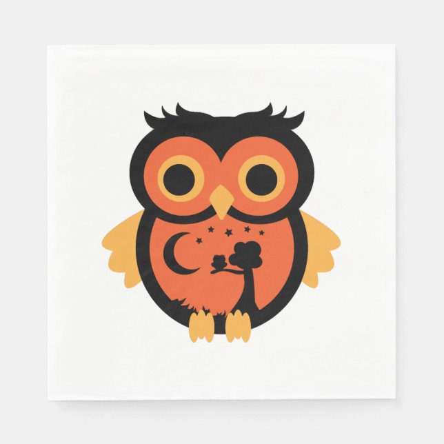 Halloween Owl Serviette (Vorderseite)