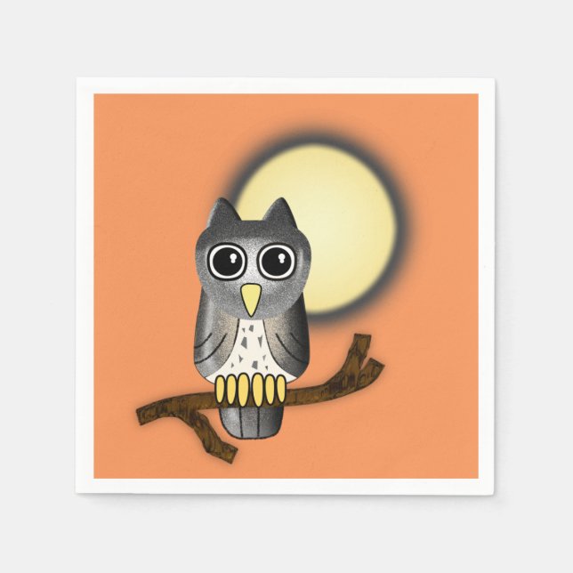 Halloween Owl Serviette (Vorderseite)