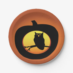 Halloween-Owl-Teller Pappteller