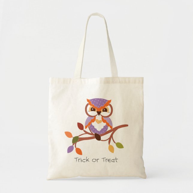 Halloween Owl Trick oder Treat Bag Tragetasche (Vorne)