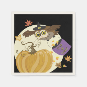 Halloween Owl Trick oder Treat! Serviette