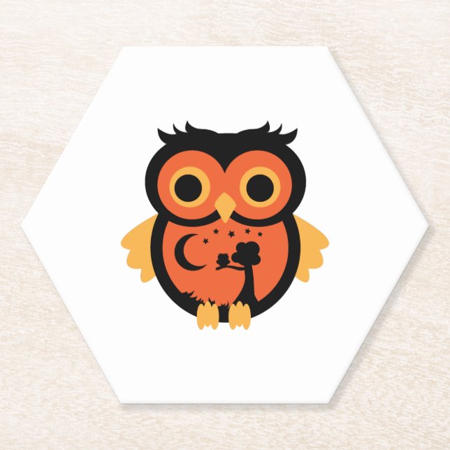 Halloween Owl Untersetzer (Vorderseite)