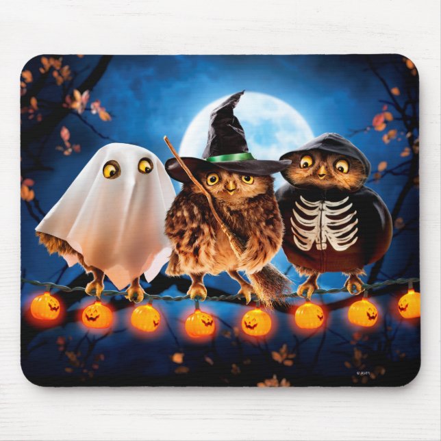 Halloween Owls Mousepad (Vorne)