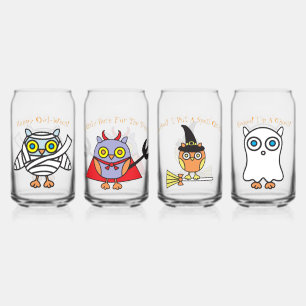 Halloween Owls Trinkbehälter Set 4 Dosenglas
