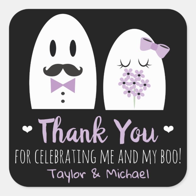 Halloween Paare Hochzeit Danke an Stickers (Vorderseite)