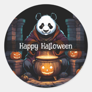 Halloween Panda Runder Aufkleber