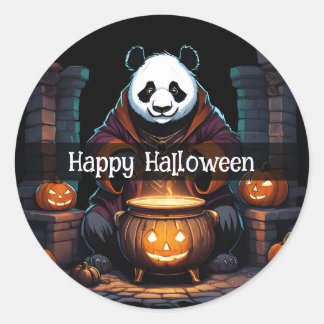 Halloween Panda Runder Aufkleber