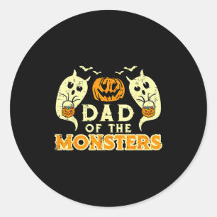 Halloween Papa der Monster Lustiges Familiekostüm  Runder Aufkleber