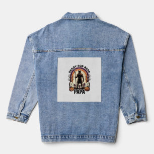 Halloween Papa-Shirt Vintage-Friedhof-Sonnenunterg Jeansjacke