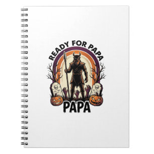 Halloween Papa-Shirt Vintage-Friedhof-Sonnenunterg Notizblock