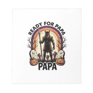 Halloween Papa-Shirt Vintage-Friedhof-Sonnenunterg Notizblock