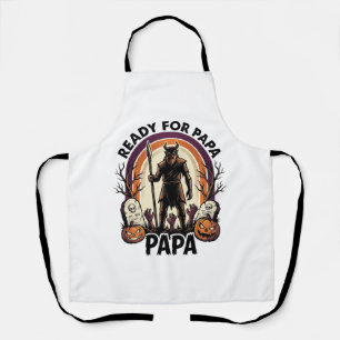 Halloween Papa-Shirt Vintage-Friedhof-Sonnenunterg Schürze