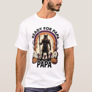 Halloween Papa-Shirt Vintage-Friedhof-Sonnenunterg T-Shirt