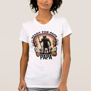 Halloween Papa-Shirt Vintage-Friedhof-Sonnenunterg T-Shirt