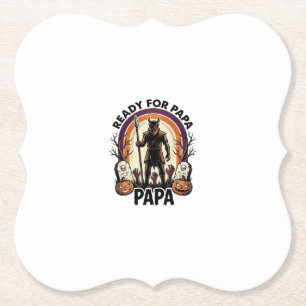 Halloween Papa-Shirt Vintage-Friedhof-Sonnenunterg Untersetzer