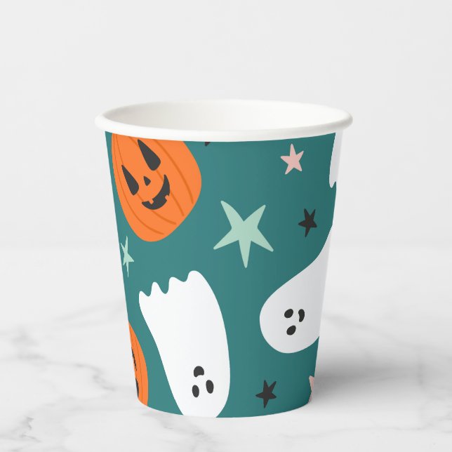 Halloween Paper Cup für niedliche Ghost und Pumpki Pappbecher (Vorderseite)