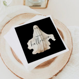 Halloween Paper Napkin Ghost Spooky Black Decor Serviette