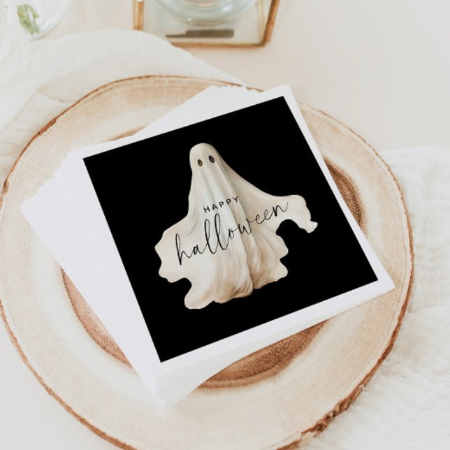 Halloween Paper Napkin Ghost Spooky Black Decor Serviette (Von Creator hochgeladen)