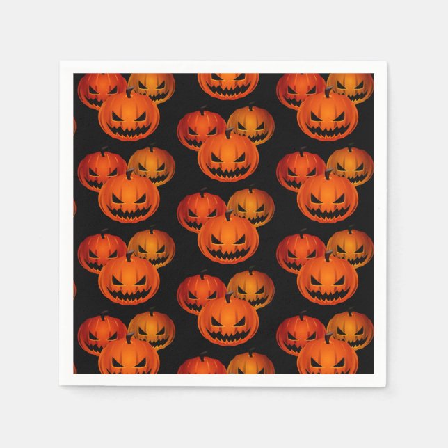 Halloween Paper Napkins Beängstigende Pumpkins Serviette (Vorderseite)