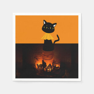 Halloween Paper Napkins, Black Cat Serviette