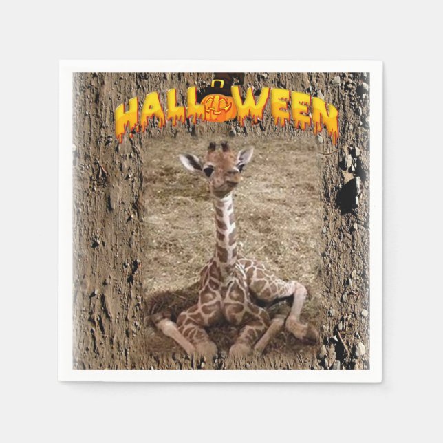 Halloween Paper Napkins Giraffe Serviette (Vorderseite)