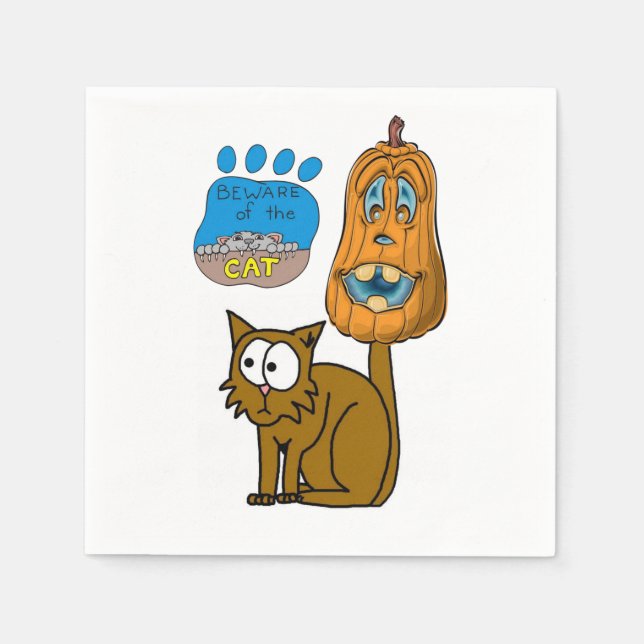 Halloween Paper Napkins, Katze Serviette (Vorderseite)
