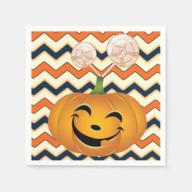 Halloween Paper Napkins, Pumpkin Serviette (Vorderseite)
