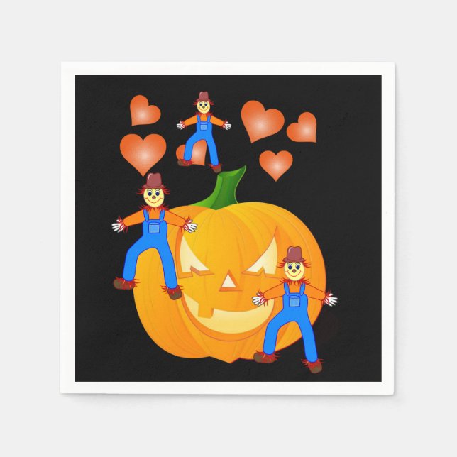 Halloween Paper Napkins, Pumpkin Serviette (Vorderseite)