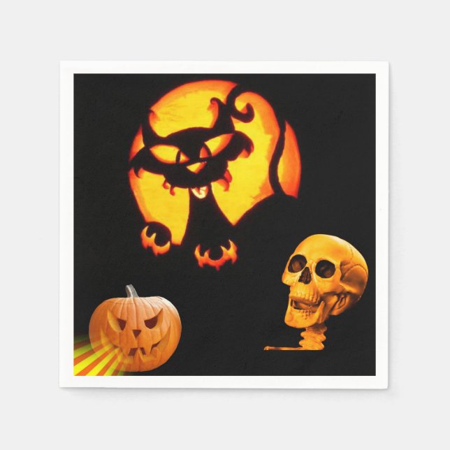 Halloween Paper Napkins, Skull Serviette (Vorderseite)