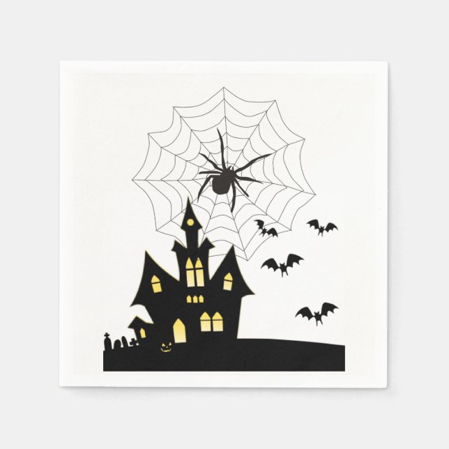 Halloween Paper Napkins, Spider Serviette (Vorderseite)