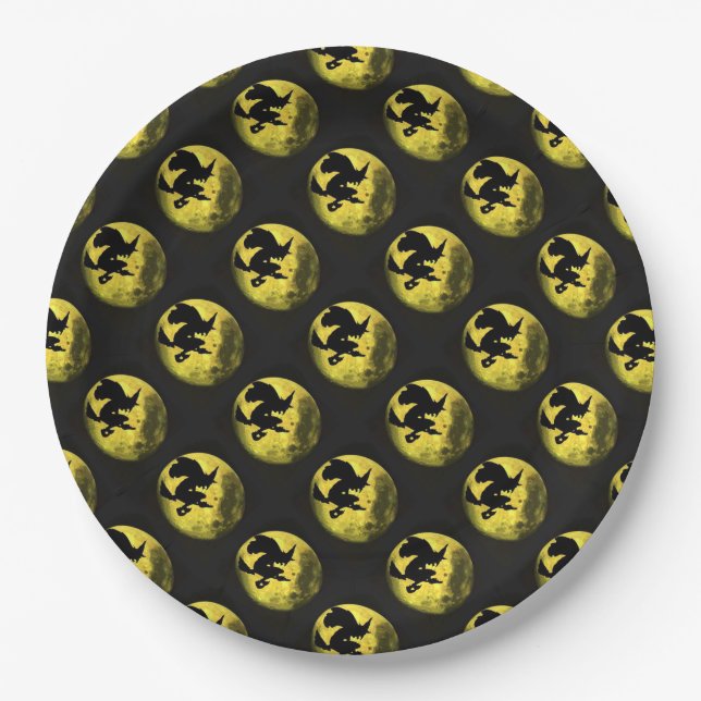 Halloween Paper Teller 9"/Hexen und Mond (Vorderseite)