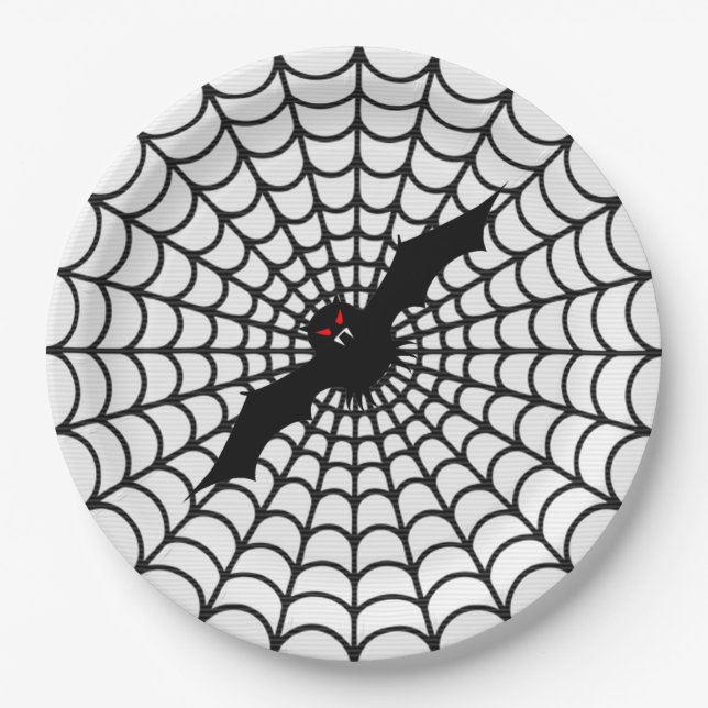 Halloween Paper Teller/Bat im Spiegellerie Pappteller (Vorderseite)