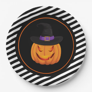 Halloween Paper Tellers-Pumpkin Hexe Pappteller