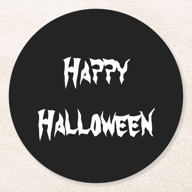 Halloween Paper Untersetzer Schwarz-Weiß (Vorderseite)
