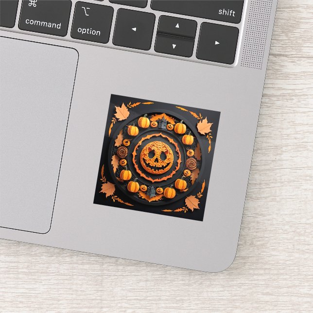 Halloween Papercuat Mandala Aufkleber (Ausschnitt)