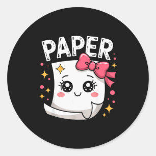 Halloween Papier Schere Stein Matching Süßes Papie Runder Aufkleber