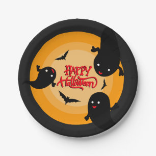 Halloween-Papierpartyplatte mit Geistern und Flede Pappteller
