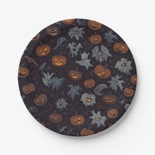 Halloween-Papierplatte (dunkel) Pappteller