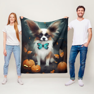 Halloween Papillon mit Pumpkins Beängstigend Fleecedecke