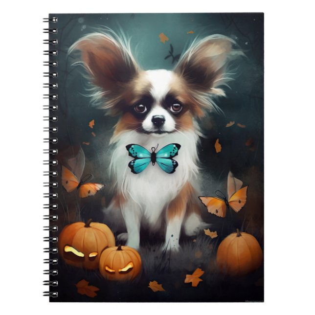 Halloween Papillon mit Pumpkins Beängstigend Notizblock (Vorderseite)